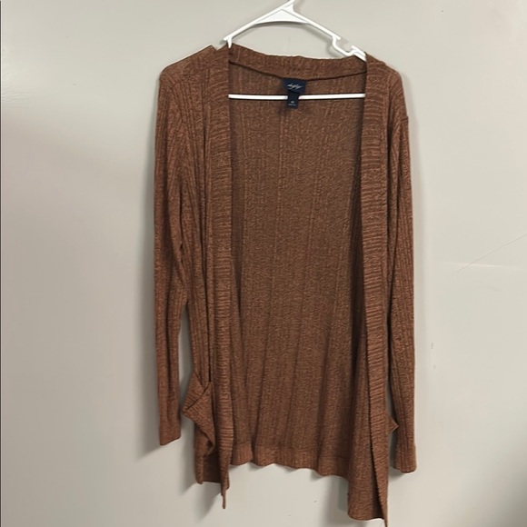 Daytrip Brown Cardigan Sweater Open Front Knit - Picture 1 of 5